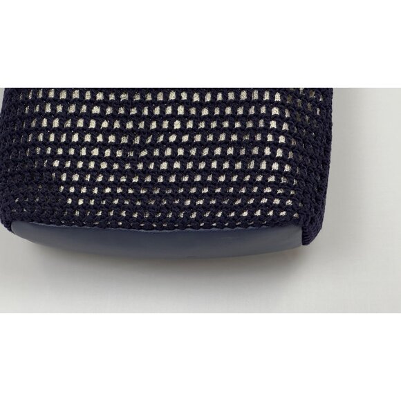 The Sak Navy Crochet Tote Bag With Zipper Pocket & Shoulder Straps - Picture 15 of 16